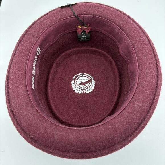 Different Touch Hat Womens Size XL 7 1/2‎ Wool Fedora Burgundy Ribbon Tie - Picture 10 of 15